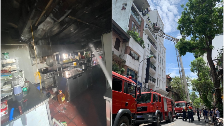 Giải cứu thành công 4 du khách nước ngoài bị mắc kẹt bên trong khách sạn bị cháy