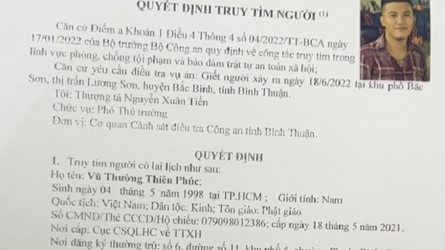 Truy tìm nghi can vụ giết người ở Bình Thuận