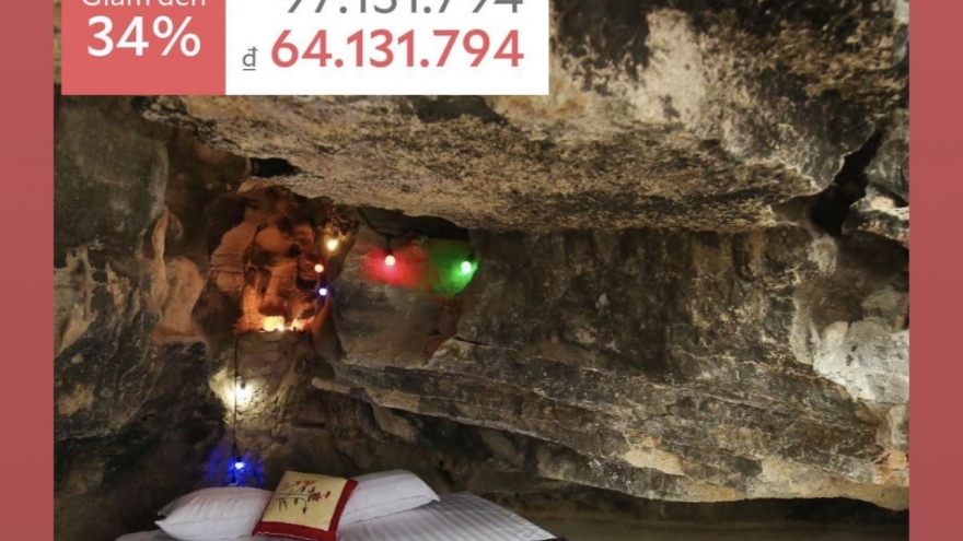 "Choáng" với giá phòng ngủ trong hang hơn 60 triệu đồng/đêm tại Ninh Bình