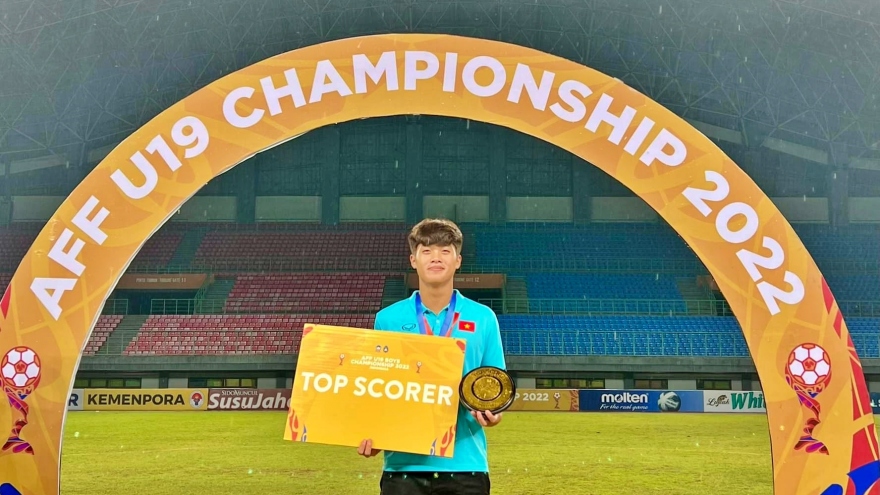 Tiền đạo U19 Việt Nam giật giải “Vua phá lưới” U19 Đông Nam Á 2022