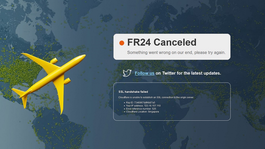 Tin tặc tấn công trang web theo dõi chuyến bay Flightradar24