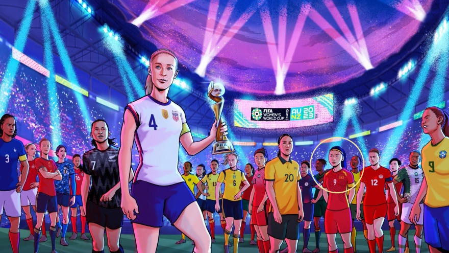 Huỳnh Như xuất hiện nổi bật trong poster "chất lừ" của World Cup nữ 2023