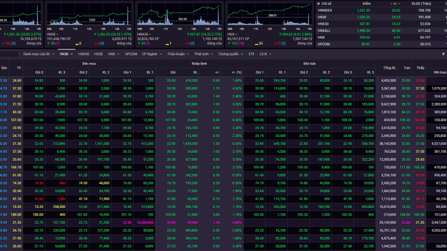 Dòng tiền đổ mạnh vào thị trường chứng khoán, VN-Index tăng vọt 25 điểm