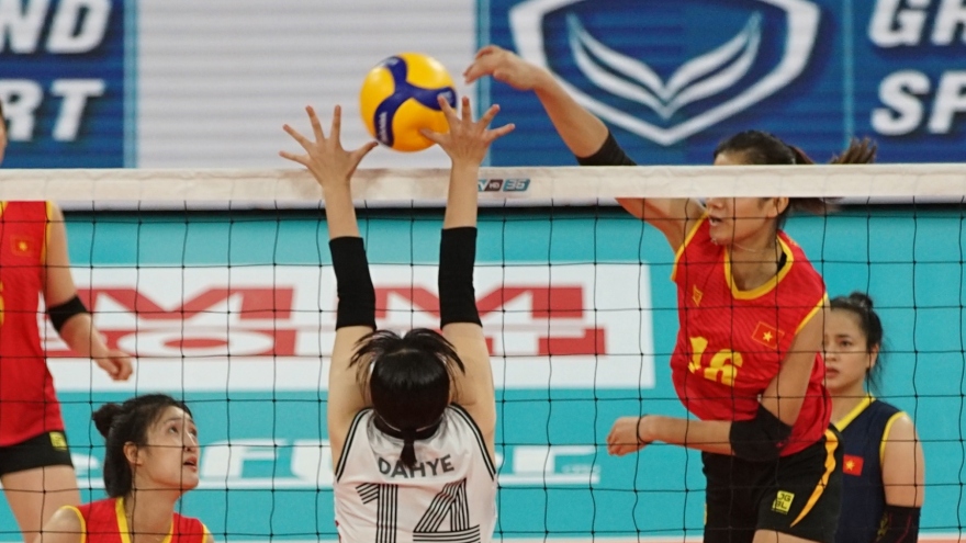 Tuyển bóng chuyền nữ Việt Nam thắng Hàn Quốc để vào tứ kết châu Á
