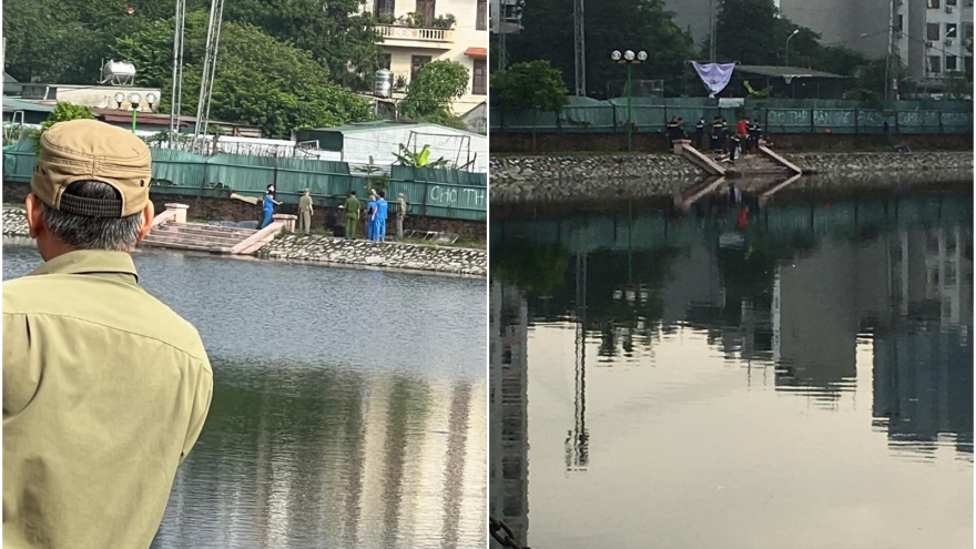 Bàng hoàng phát hiện thi thể nam thanh niên nổi trên mặt hồ ở Hà Nội