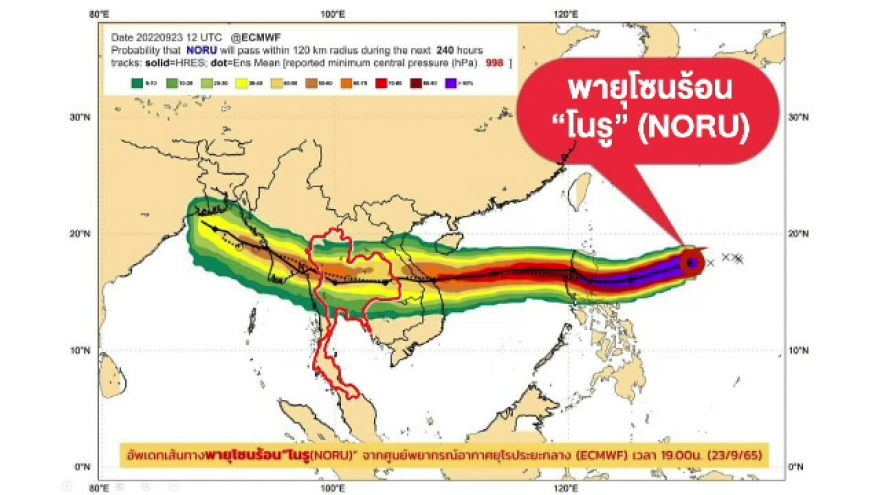 Thủ tướng tạm quyền Thái Lan thị sát công tác phòng chống siêu bão Noru