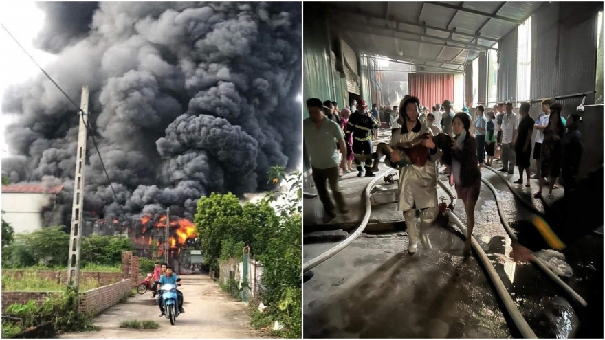 Ba mẹ con tử vong thương tâm trong vụ cháy nhà xưởng ở Thanh Oai, Hà Nội
