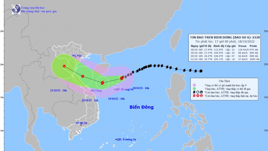 Dự báo mưa bão ở Bắc Biển Đông, bao gồm cả vùng biển quần đảo Hoàng Sa