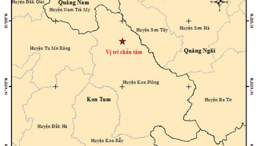 2 ngày xảy ra 3 trận động đất tại Kon Tum