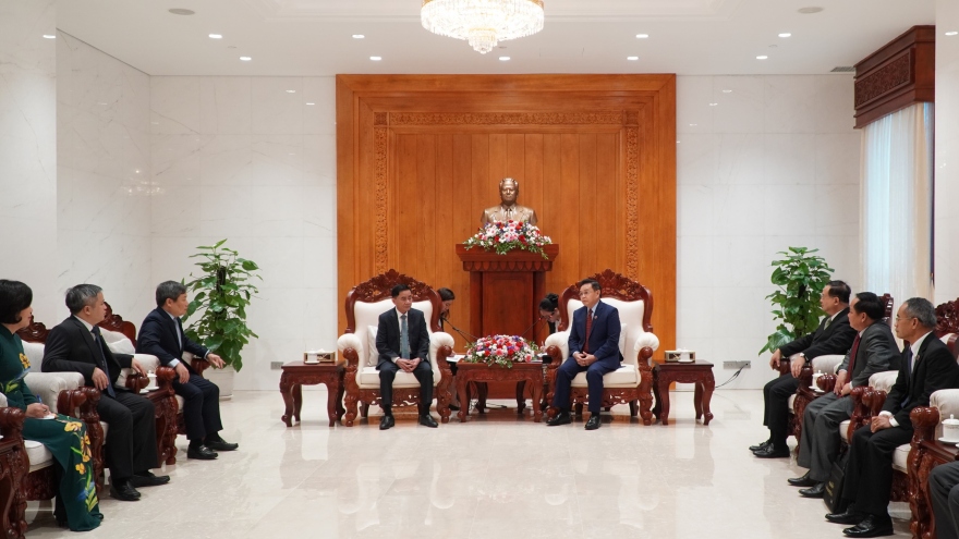 Chủ tịch Quốc hội Lào tiếp Chủ nhiệm Ủy ban Kiểm tra Trung ương ĐCS Việt Nam