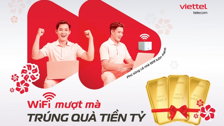 Lắp internet cáp quang Viettel đón Tết, trúng vàng trị giá hơn 2,2 tỷ đồng