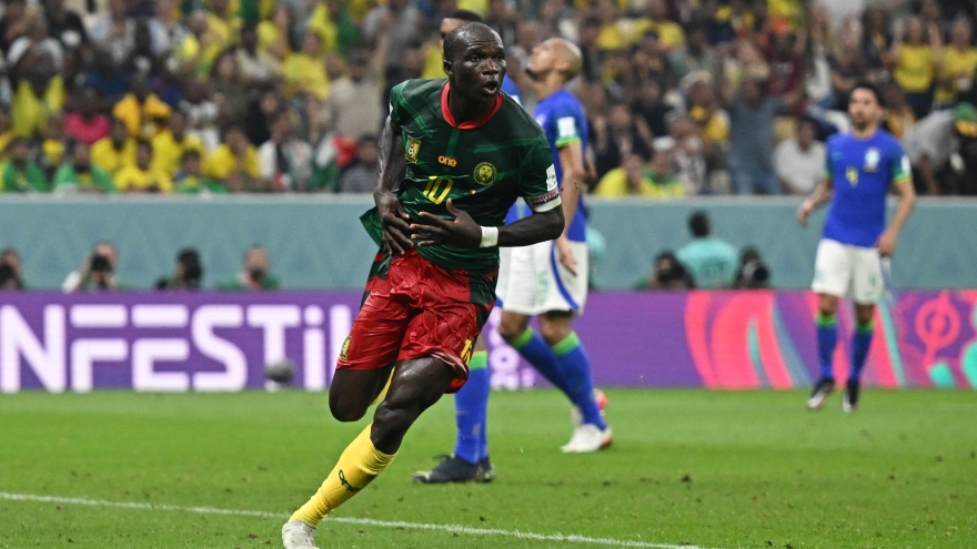 Cameroon chia tay World Cup 2022 bằng chiến thắng trước Brazil
