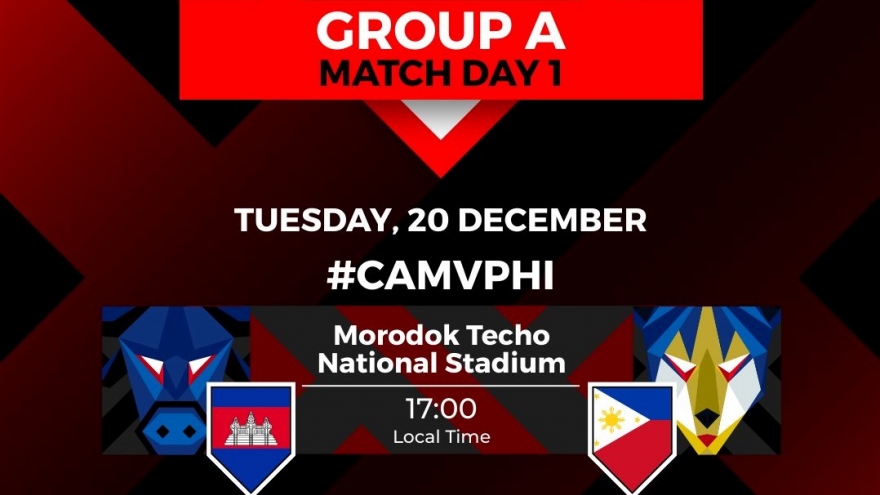 Link xem trực tiếp bóng đá Campuchia vs Philippines, 17h ngày 20/12