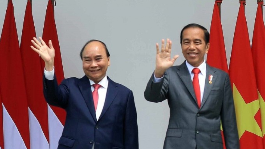 Lễ đón trọng thể Chủ tịch nước Nguyễn Xuân Phúc thăm Indonesia