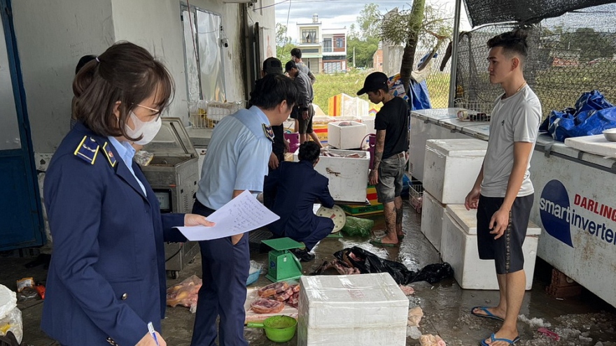 Nửa tấn thịt heo bốc mùi trong cơ sở kinh doanh ở Bình Định 