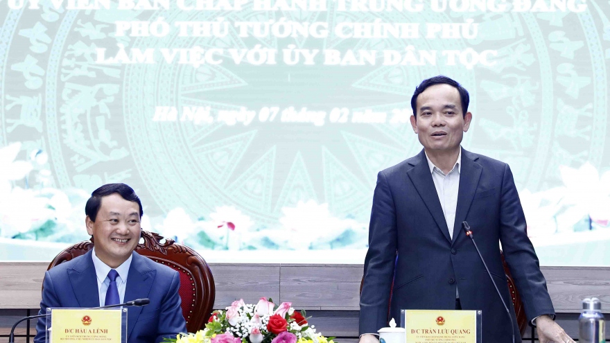 Phó Thủ tướng Trần Lưu Quang làm việc với Ủy ban Dân tộc