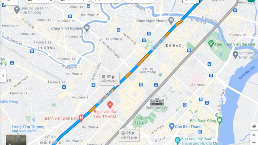 Đường Điện Biên Phủ ở TP.HCM bất ngờ bị Google Maps đổi tên thành Võ Nguyên Giáp