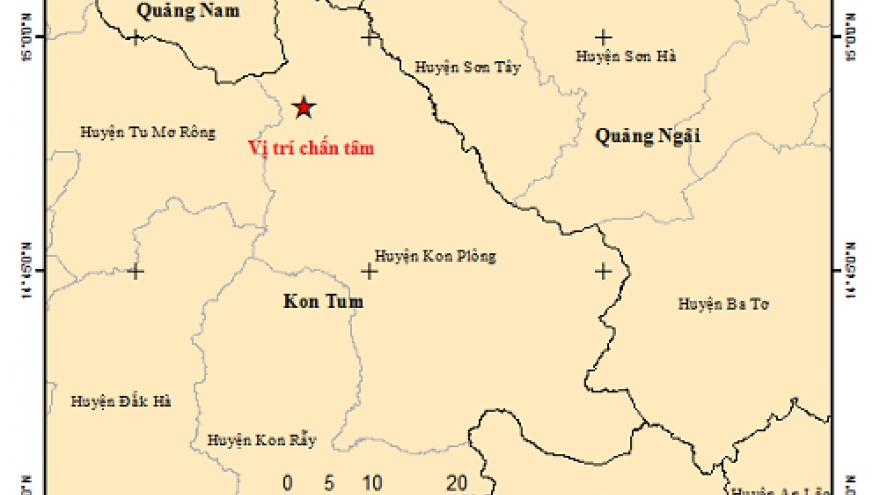 Liên tiếp 2 trận động đất xảy ra tại Kon Tum