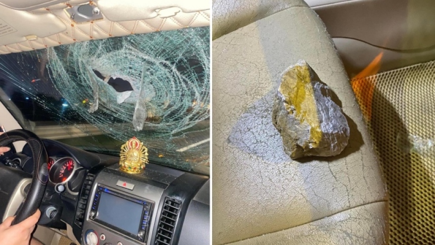 Xác minh ô tô bị ném đá xuyên kính khi đang chạy trên cao tốc Hà Nội – Ninh Bình