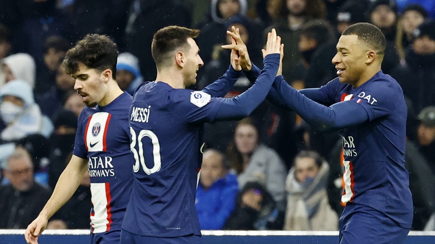 Messi và Mbappe toả sáng rực rỡ, PSG đại thắng Marseille