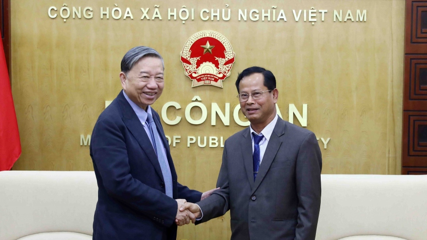 Bộ trưởng Bộ Công an Tô Lâm tiếp Thứ trưởng Bộ Công an Lào
