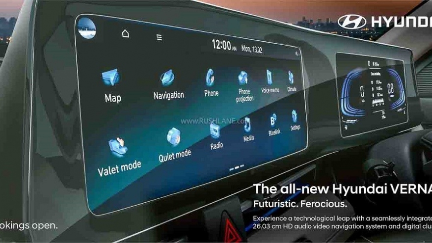 Hyundai Accent 2023 lộ ảnh nội thất