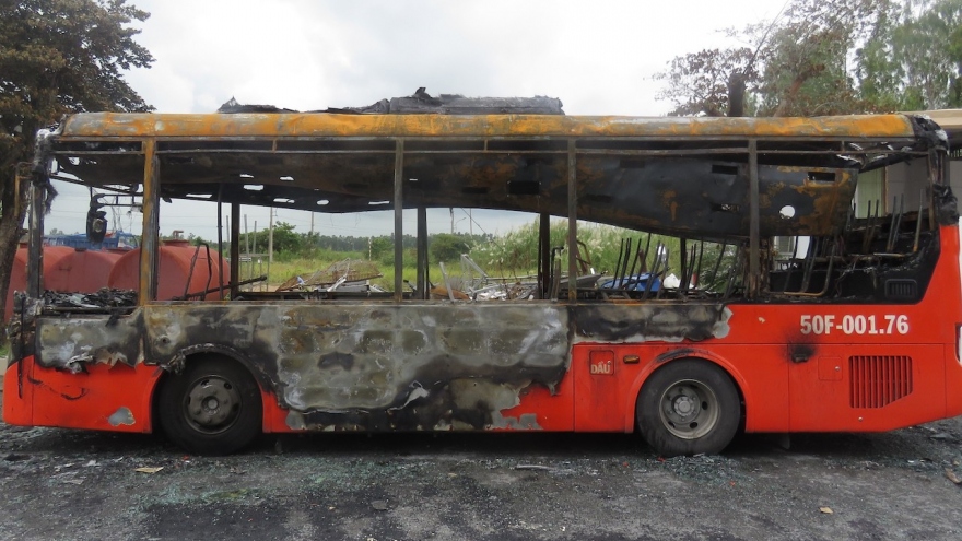 Bắt giữ đối tượng nghi làm cháy xe bus, gây thiệt hại khoảng 1,8 tỷ đồng