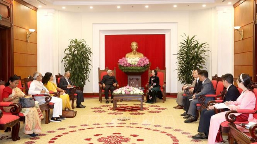 Thường trực Ban Bí thư Trương Thị Mai tiếp Tổng Bí thư Đảng Cộng sản Ấn Độ Mác-xít