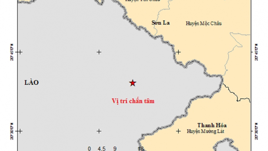 Động đất ở khu vực biên giới tỉnh Sơn La