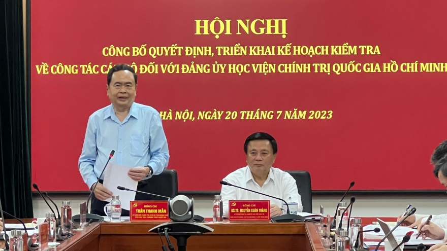 Kiểm tra công tác cán bộ tại Đảng ủy Học viện Chính trị quốc gia Hồ Chí Minh