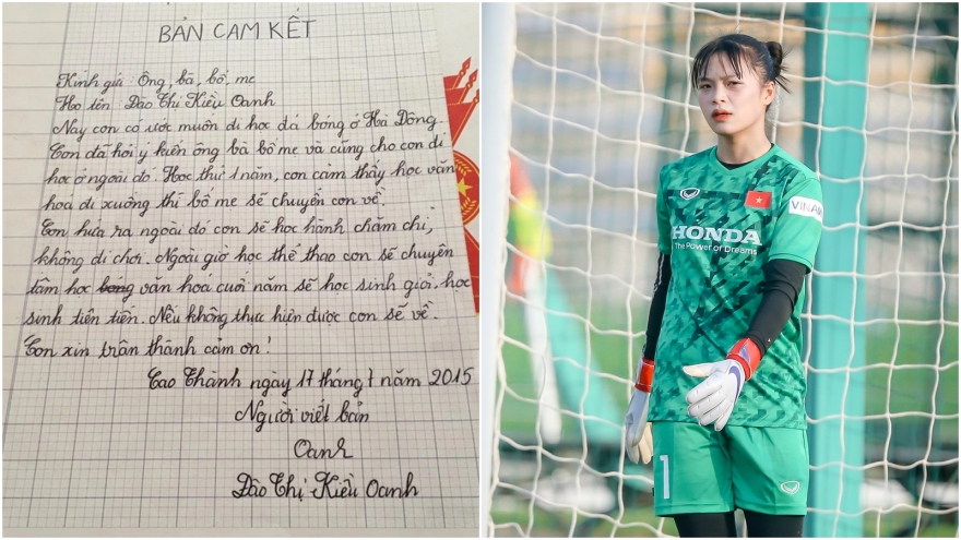 Thủ môn ĐT nữ Việt Nam dự World Cup từng viết cam kết xin bố mẹ cho đá bóng