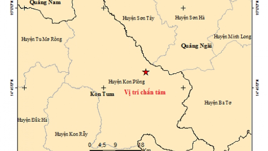 3 trận động đất xảy ra tại Kon Tum