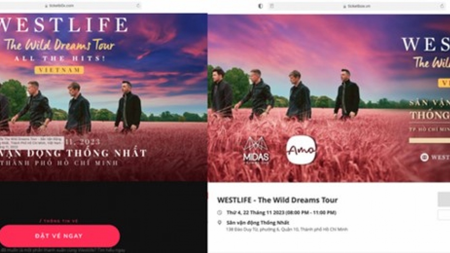 Cảnh báo thủ đoạn giả mạo website bán vé concert Westlife chiếm đoạt tài sản