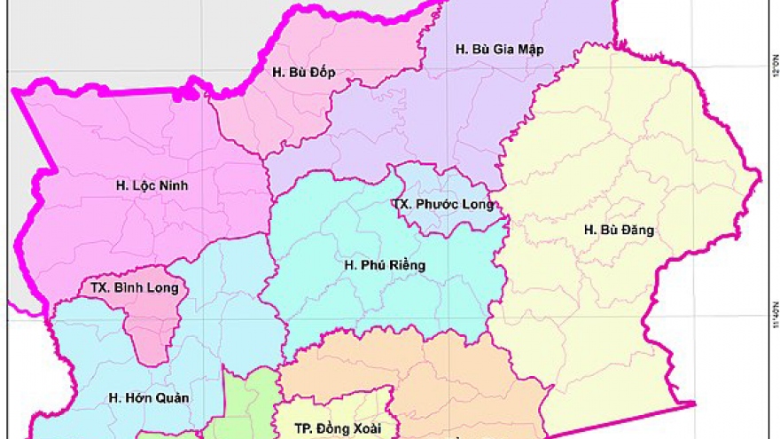 Đến năm 2030, hai huyện của Bình Phước sẽ bị "xóa tên" trên bản đồ hành chính