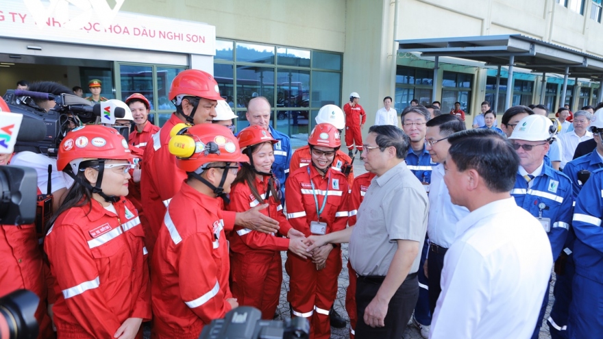 Thủ tướng kiểm tra một số dự án trọng điểm tại Khu kinh tế Nghi Sơn, Thanh Hóa