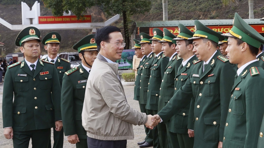 Chủ tịch nước Võ Văn Thưởng chúc Tết nhân dân và bộ đội Biên phòng tại Nghệ An