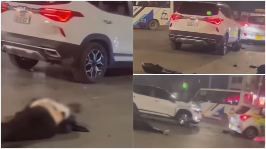 Điều tra vụ xe taxi đâm trọng thương 2 người dừng đèn đỏ ở Hà Nội