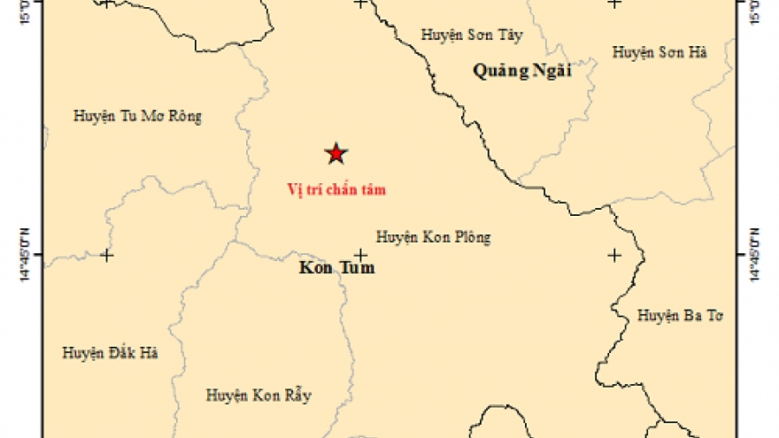 Lại xảy ra động đất ở Kon Plông, tỉnh Kon Tum