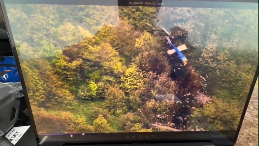Hình ảnh đầu tiên về hiện trường vụ rơi trực thăng chở Tổng thống Iran