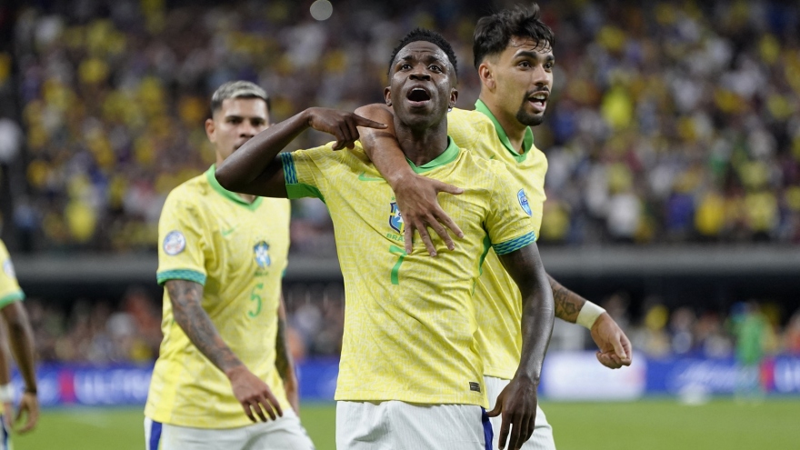 Kết quả Copa America: Vinicius toả sáng, Brazil thắng đậm Paraguay