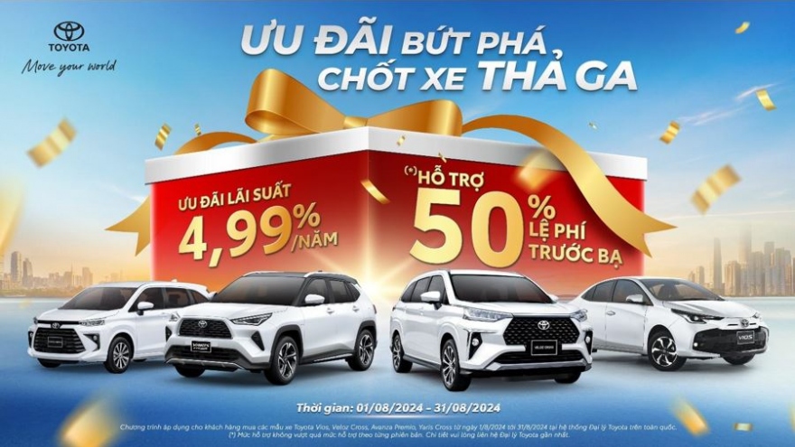 Hậu bùng nổ doanh số tháng 7, Toyota tri ân khách hàng bằng ưu đãi tháng 8