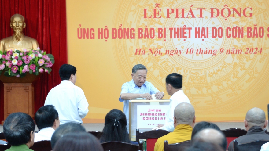 Tổng Bí thư, Chủ tịch nước Tô Lâm dự Lễ phát động ủng hộ đồng bào bị thiệt hại do bão số 3