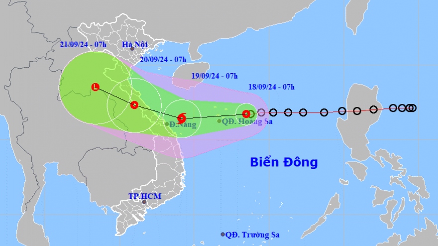 Dự báo trong 24 giờ tới, áp thấp nhiệt đới có khả năng mạnh lên thành bão