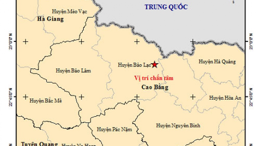 Xảy ra động đất tại Cao Bằng