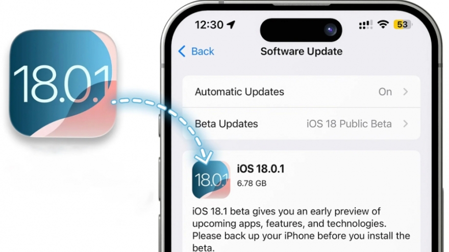 Apple chính thức phát hành bản cập nhật iOS 18.0.1 vài iPadOS 18.0.1