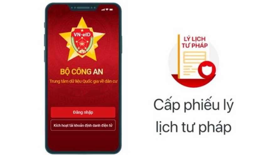 Thí điểm cấp Phiếu lý lịch tư pháp qua ứng dụng VNeID trên toàn quốc