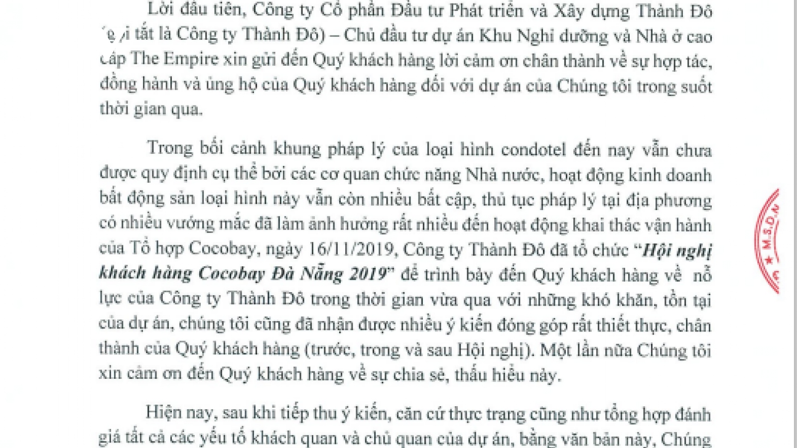 Đầu tư gần 600 tỷ vào dự án Cocobay, doanh nghiệp mắc kẹt khi hơn 4 năm chưa có sổ đỏ