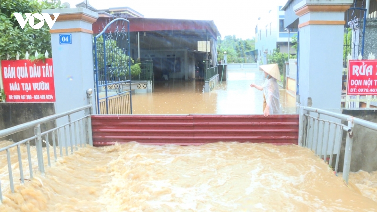 Mưa lớn ở Sơn La gây ngập lụt nhà dân và nhiều diện tích lúa