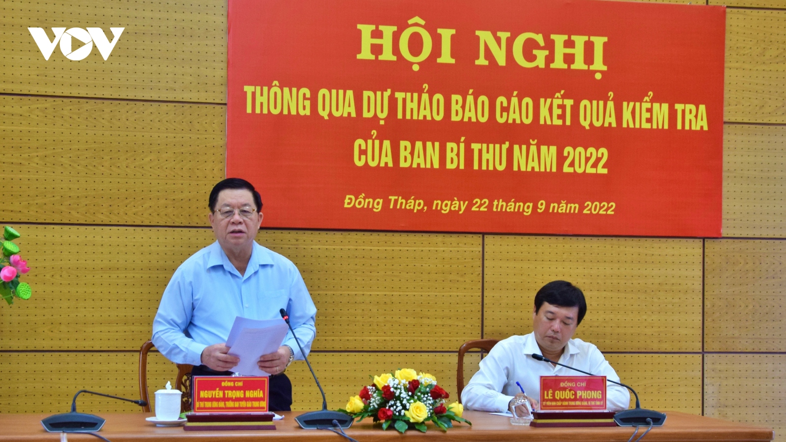 Trưởng Ban Tuyên giáo Trung ương Nguyễn Trọng Nghĩa làm việc với tỉnh Đồng Tháp