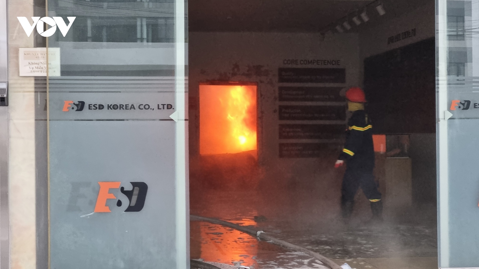 Thông tin mới nhất về vụ cháy lớn tại Công ty TNHH ESD Korea Vina, Bắc Ninh